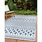 World Rug Gallery Contemporary Bohemian Geometric Reversible Recycled Plastic 5' X 7' Blue Outdoor Rug 6073BLUE5X7 - alternate 1